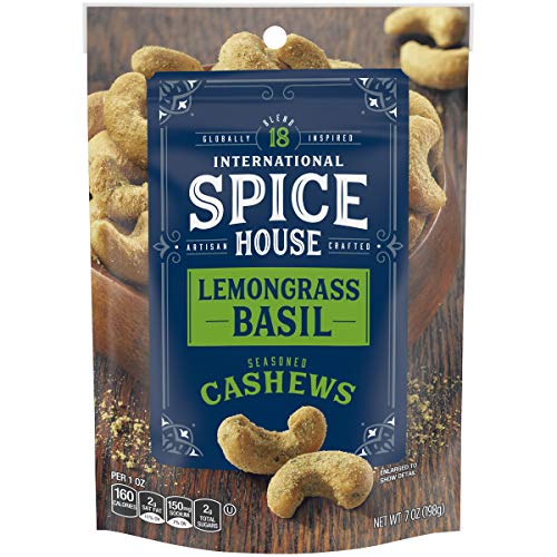 Product Cover International Spice House Bag Lemongrass Basil Seasoned Cashews (7oz Bag)