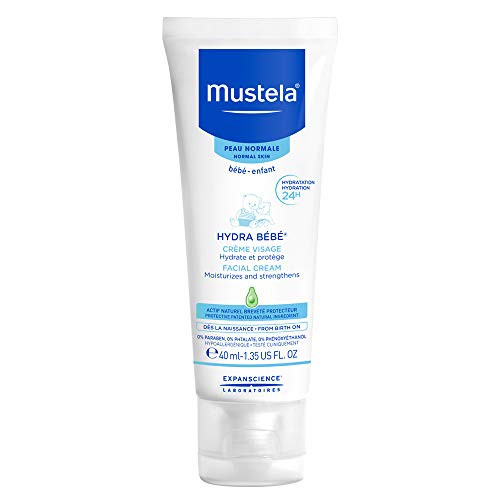 Product Cover Mustela Hydra Bebe Face Cream, Baby Daily Moisturizer with Natural Avocado Perseose, for Normal Skin, 1.35 Ounces