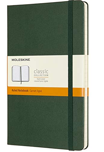 Product Cover Moleskine Notebook, Large, Ruled, Myrtle Green, Hard (5 x 8.25)