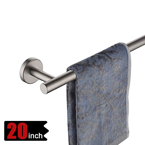Product Cover JQK Bath Towel Bar, 18 Inch Stainless Steel Towel Rack Bathroom, Towel Holder Brushed Finished Wall Mount, Total Length 20.47 Inch TB110L18-BN