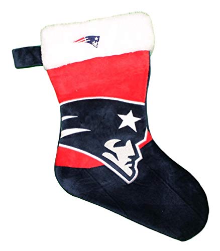 Product Cover FOCO NFL New England Patriots 2018 Basic Holiday Stocking, Team Color, One Size