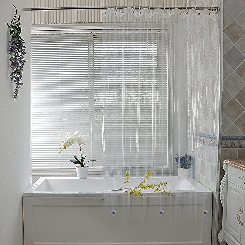 Product Cover UFRIDAY Clear Shower Curtain Liner 72 x 75 inch, PEVA Bath Curtain for Home and Hotel, Extra Long with 3 Magnets Bottom