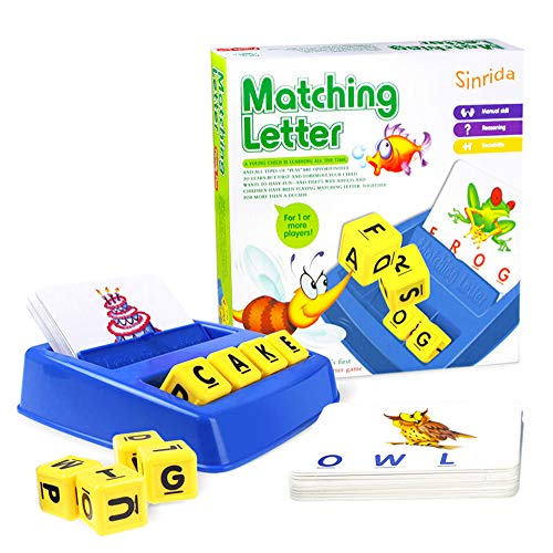Product Cover Matching Letter Game,Letter Spelling and Reading Game for Preschool Kindergarten 3 and 4 Letter Picture Word Matching Game, Educational Learning Games for Kids