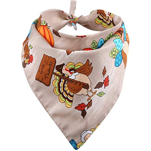 Product Cover KZHAREEN Thanksgiving Dog Bandana Reversible Triangle Bibs Scarf Accessories for Dogs Cats Pets Animals