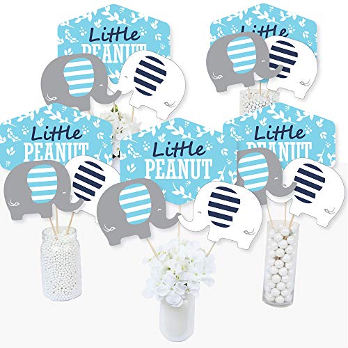 Product Cover Blue Elephant - Boy Baby Shower or Birthday Party Centerpiece Sticks - Table Toppers - Set of 15