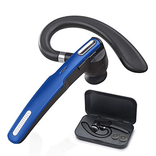 Product Cover Bluetooth Headset, Wireless Bluetooth Earpiece V4.2 Hi-Fi Stereo Lightweight Headphones Hands-Free Earphones with Noise Cancellation Microphone for Cellphones, Skype, Business Office/Work Out/Trucker