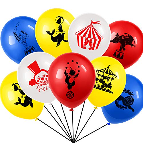 Product Cover Set of 40 Carnival Circus Animals Balloons Latex For Carnival Party Supplies Favors,Carnival Decoration 12 Inch
