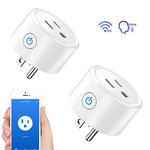 Product Cover Wifi Smart Plug - 2 Packs Wifi Switch Compatible with Alexa Echo& Google Home,Tuya Smart Plug Remote Control Smart Life Outlet for Smart Home Life, DWFeng