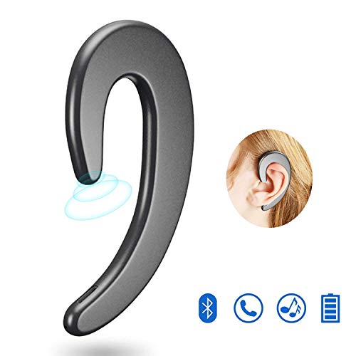 Product Cover Bluetooth Headset, Single Bluetooth Ear-Hook, Wireless Headphones with Mic, Painless Wearing Sport Earpiece with in-Ear Tip, Easy Pairing Earbud for Business Car, Compatible for Samsung iPhone (XL)