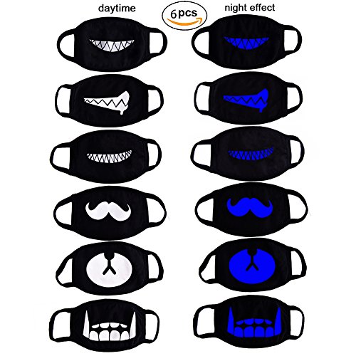 Product Cover Ayo and Teo Face Mask for Boys Kids,Cool Luminous Face Mouth Exo Mask Anti Dust Face Mask Mouth Set of 6 (Style 2)