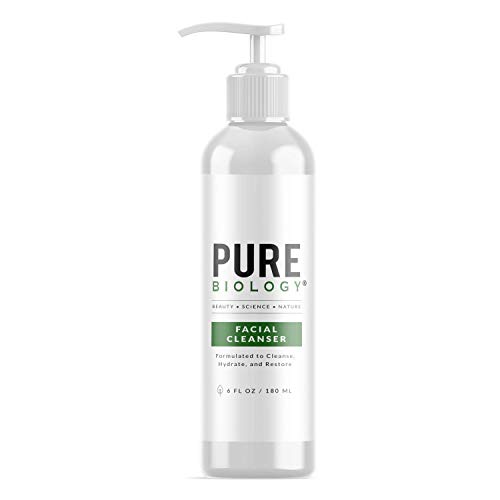 Product Cover Pure Biology Facial Cleanser with Hyaluronic Acid - Anti Aging Face Wash Helps Minimize Pores & Calm Acne, Smooth Wrinkles & Brighten Complexion for Men & Women of All Skin Types, 6oz