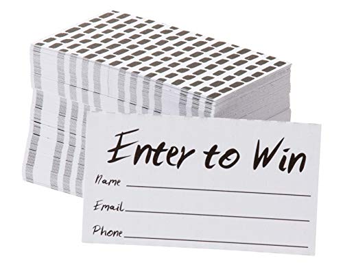 Product Cover Enter to Win Cards - 200-Pack Entry Form Cards, Entry Cards for Contests, Raffles, Ballots, Drawings, White, 3.5 x 2 Inches