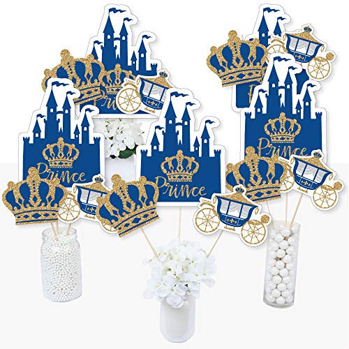 Product Cover Royal Prince Charming - Baby Shower or Birthday Party Centerpiece Sticks - Table Toppers - Set of 15