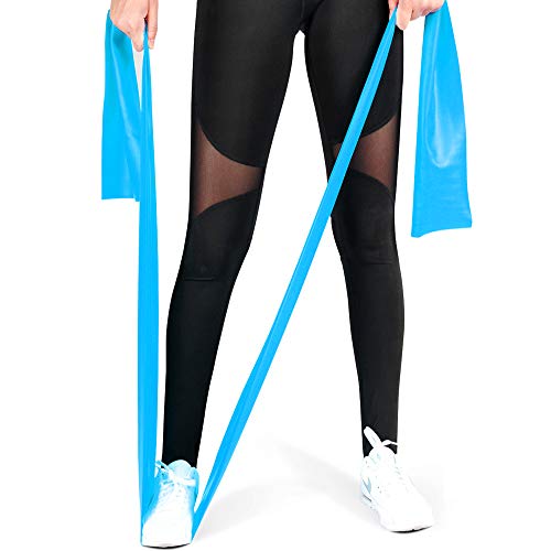 Product Cover MOKOSS Exercise Band Long Resistance Bands Professional Latex Free Elastic Bands, Perfect for Strength Training, Physical Therapy, Yoga, Pilates, Stretching (Sky Blue)