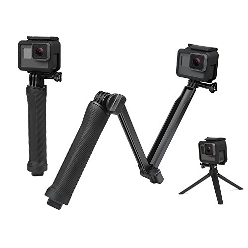 Product Cover YANTRALAY SCHOOL OF GADGETS 3-Way Monopod Grip Arm Tripod Foldable Selfie Stick, Stabilizer Mount Holder for GoPro Hero 7/6/5, SJCAM SJ6, SJ7, SJ5000, Yi and All Action Cameras (Black)