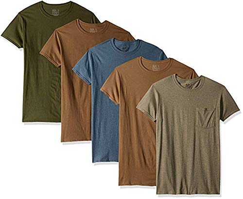 Product Cover Fruit of the Loom Men's Pocket T-Shirts 5-Pack Assorted Colors. Sizes- M-XL