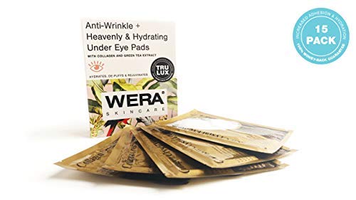 Product Cover Wera Skincare Under Eye Pads | Anti-Wrinkle + Heavenly & Hydrating Collagen | Depuffing & Rejuvenating | Reduces Dark Spots | Increased Adhesion & Hydration + Vegan & All-Natural (