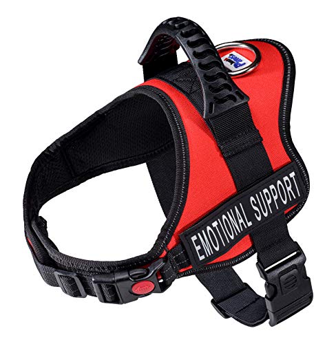 Product Cover Just 4 Paws Emotional Support Dog Harness Jacket with Padded Handle | 6 Sizes | Adjustable Straps & 2 Removable Reflective Patches (Extra Small-Chest 17-1/2