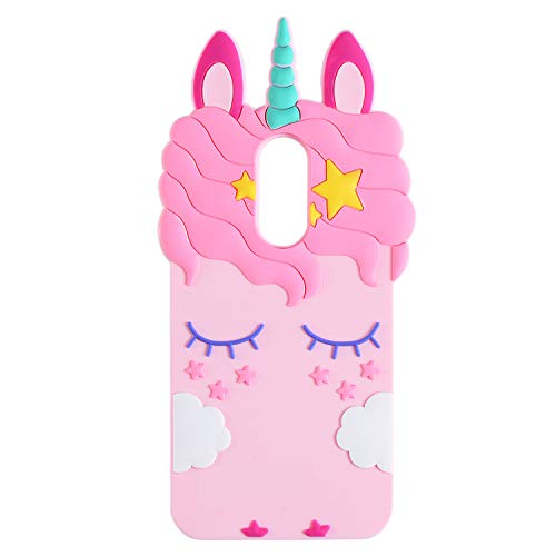 Product Cover TopSZ Pink Unicorn Case for Samsung Galaxy J7 Refine,J7 Aero,J7 Star,Silicone 3D Cartoon Animal Cover,Kids Girls Teen Animated Cool Fun Cute Kawaii Soft Rubber Funny Unique Character Cases for J7 2018