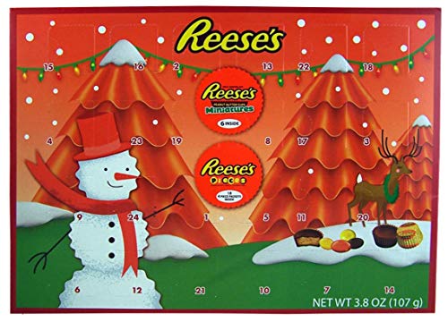 Product Cover 2019 Reese's Holiday Countdown Christmas Advent Calendar with Reese's Peanut Butter Cups and Candy Pieces, 1.76 oz
