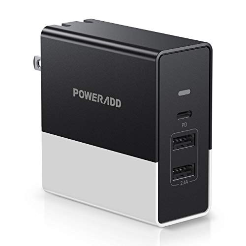Product Cover POWERADD Portable USB Wall Charger, 24W/4.8A 4 Power Ports Worldwide Travel Power USB Phone Charger Adapter with US/UK/EU/AU Plug SmartID for iPhone iPad Samsung Phones Camera and More USB Devices