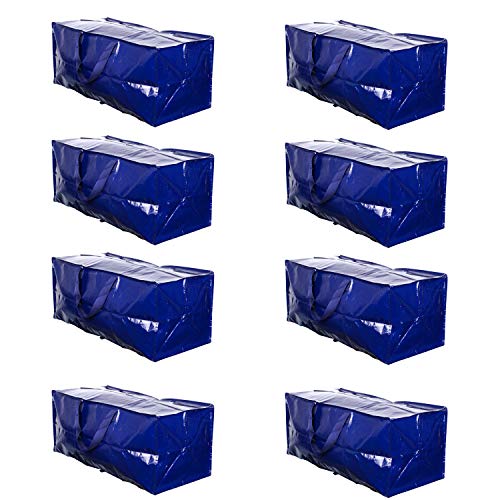 Product Cover VENO Heavy Duty Extra Large Storage Bag Moving Tote Backpack Carrying Handles & Zipper - Compatible with IKEA Frakta Hand Carts Boxes Bin, Made of Recycled Material (8 Packs)