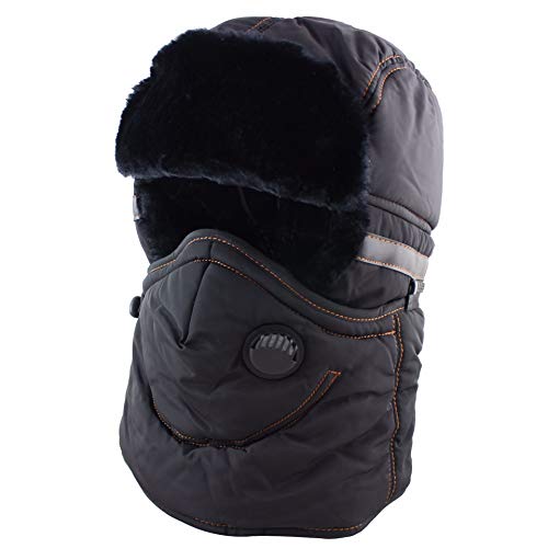 Product Cover Winter Trapper Trooper Hat Ushanka with Earflaps Face Mask Windproof Waterproof Ski Hat Men Women