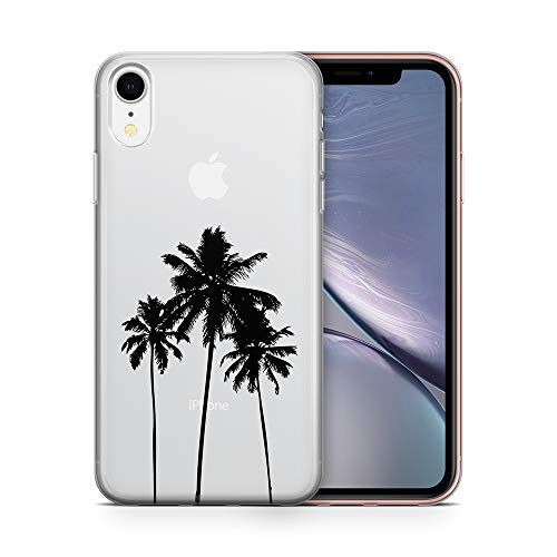 Product Cover uCOLOR Case Compatible for iPhone XR(6.1 inch),Palm Tree Shockproof Crystal Clear TPU Bumper + Hard Back Protective Cover Compatible for iPhone XR