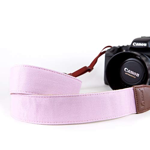 Product Cover ARCHE Adjustable and Comfortable Neck/Shoulder Camera Strap for All DSLR Camera Compatible Work with Nikon/Canon/Sony/Olympus and More DSLR, Mirrorless and Instant Camera [Solid Pink Color]