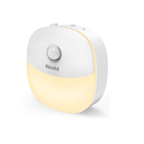 Product Cover Newild Rechargeable LED Night Light, Adjustable Brightness Warm White nightlight for Kids, Motion Sensor for Hallway, Kitchen, Bathroom, Bedroom, Stairs, Li-Polymer Battery,