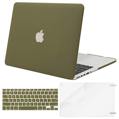 Product Cover MOSISO Case Only Compatible with Older Version MacBook Pro Retina 13 inch (Models: A1502 & A1425) (Release 2015 - end 2012), Plastic Hard Shell Case & Keyboard Cover & Screen Protector, Capulet Olive