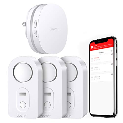 Product Cover Govee WiFi Water Sensor, Smart APP Leak Alert, Wireless Water Alarm and Alarm with Email, Notification, App Alerts, Remote Monitor Leak for Home Security Basement (Don't Support 5G WiFi) -3 Packs