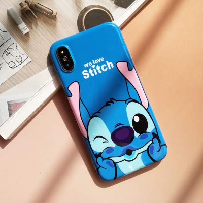Product Cover Ultra Slim Fit Soft TPU Blue Stitch Case for iPhone XR 6.1 Inch 2018 Walt Disney Cartoon We Love Lilo Thin Sleek Smooth Shockproof Protective Cute Lovely Cool Stylish Gift Kids Teens Girls