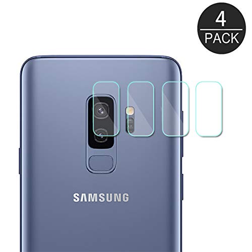 Product Cover (4 Pack) AKWOX Compatible S9 Plus Camera Lens Protector, Ultra Thin 0.2mm 9H Hard Tempered Glass Camera Lens Protector for Samsung Galaxy S9 Plus, Anti-Scratch,Dustproof,High Transmittance