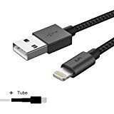 Product Cover uni Lightning Cable Nylon Braided [Apple MFi Certified], uni Lightning to USB A Charging Cable; Attached an Unique Heat Shrink Tube Compatible with iPhone Xs Max/Xs/XR/X, iPad, iPod â'¬â€œ 6ft (Spac