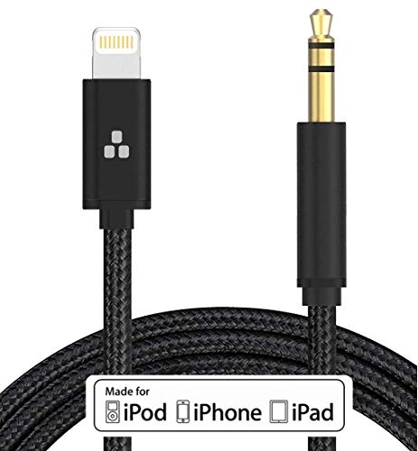 Product Cover (Apple MFI Certified) iPhone Aux Lightning Cord to Male 3.5mm Auxiliary Cable (iPhone Audio Link to Car Jack, Headphones & Speakers) (Black)
