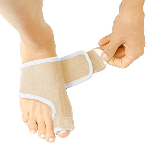 Product Cover Vive Bunion Brace (Pair) - Big Toe Corrector Straightener with Splint - Hallux Valgus Pad, Joint Pain Relief, Alignment Treatment - Orthopedic Sleeve Foot Wrap Support for Men and Women (Beige)