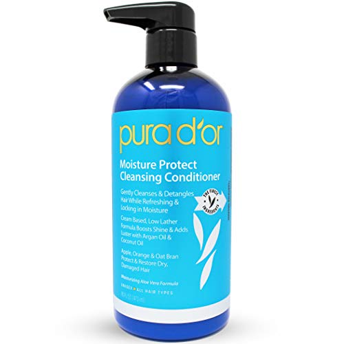 Product Cover PURA D'OR Moisture Protect Cleansing Conditioner - Detangles & Restores Hair with Argan Oil, Lavender & Other Natural Ingredients, Sulfate Free, All Hair Types, Men & Women, 16 oz (Packaging may vary)