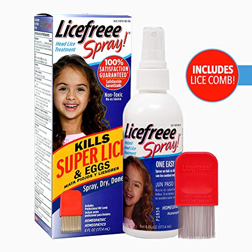 Product Cover Licefreee Spray, Head Lice Treatment for Kids and Adults, Includes Lice Comb, Family Size, 6 Fluid Ounces