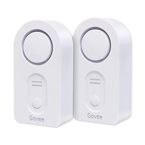 Product Cover Govee Water Detectors, Wireless Water Leak Detector with 100 DB Loud Alarm, Water Sensor with Sensitive Leak Probes, Water Sensor Alarm for Kitchen Bathroom Basement Floor(Battery Included)-2 Pack