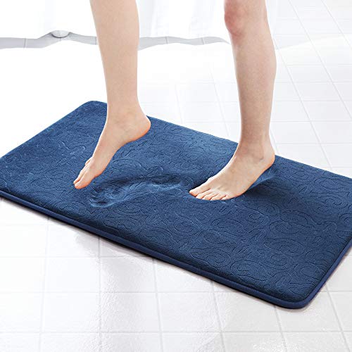 Product Cover Genteele Memory Foam Bathroom Rugs Non-Slip Absorbent Bath Mat Rug Carpet, Machine Wash and Dry, Embossed Soft Velvet Plush Surface (17