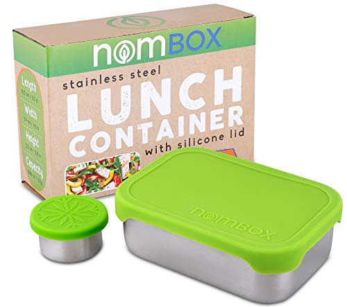Product Cover NomBox Leak Proof Stainless Steel Bento Lunch Box Container with Silicone Lid | BUNDLE With BONUS Dipping Sauce Container (2 Items)