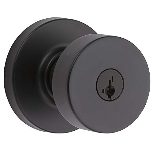 Product Cover Kwikset 97402-854 Pismo Keyed Entry Door Knob Featuring SmartKey Security, Iron Black