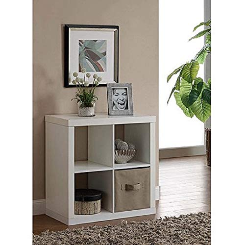Product Cover Better Homes and Gardens 4-Cube Organizer Storage Bookcase Bookshelf (4, White) (White, 4-Cube New)