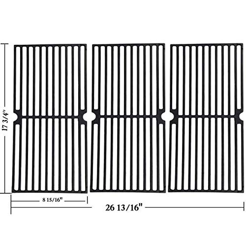 Product Cover GGC Grill Grates Replacement for Brinkmann 810-8410-F, 810-2410-S, 810-2511-S, 810-2512-S, 810-8411-5, 810-9415-W and Others, Porcelain Coated Cast Iron Cooking Grate(17 3/4