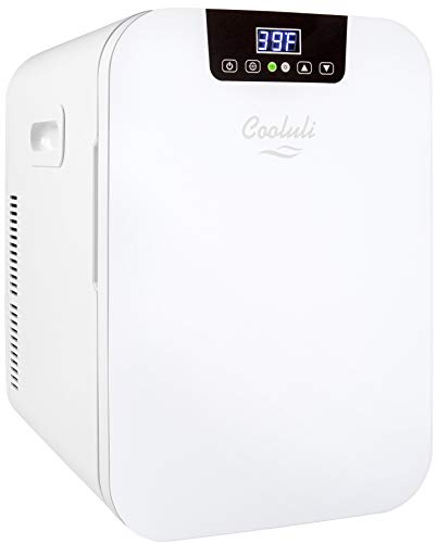 Product Cover Cooluli Concord White 20 Liter Compact Cooler Warmer Mini Fridge for Bedroom, Office, Car, Dorm - Portable Makeup Skincare Fridge with Digital Temperature Control
