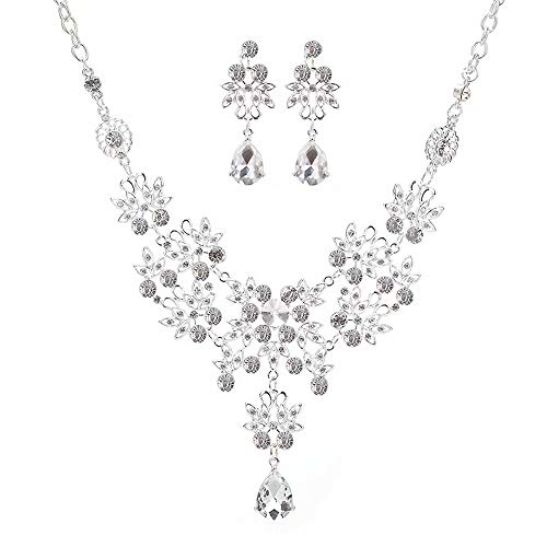 Product Cover Gbell Clearance! Charm Wedding Bridal Crystal Necklace Earrings Jewelry Set Fine Rhinestone Women's Prom Jewelry Statement