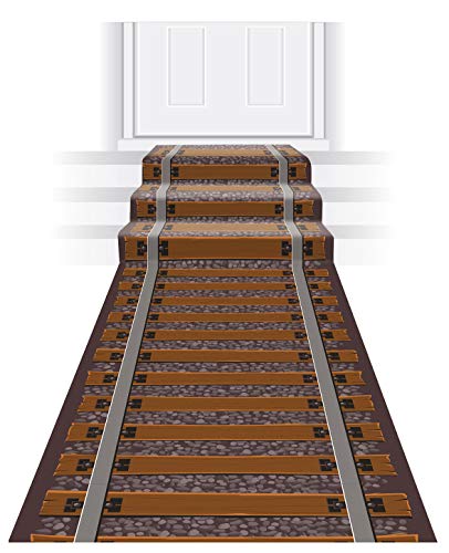 Product Cover Beistle 53413 Novelty Railroad Tracks Aisle Runner Western Decorations Christmas Party Supplies, 24