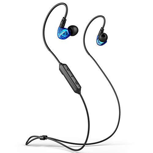 Product Cover ROVKING Ear Buds Wireless Headphones 5.0 Bluetooth Earbuds with Mic, IPX5 Sweatproof Sports Headset for Running Gym Workout, Earphones for Cell Phones Laptop TV, Low Latency in Ear Monitor 10H (Blue)