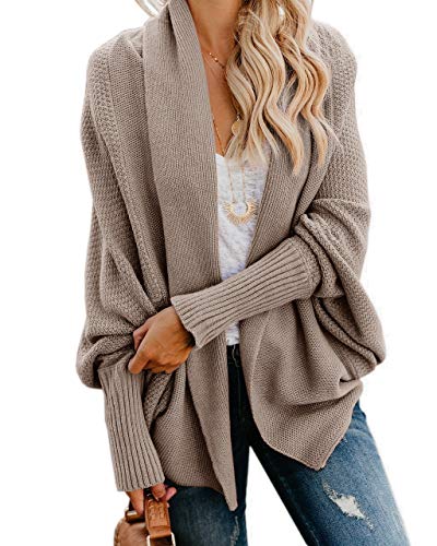 Product Cover Imily Bela Womens Kimono Batwing Cable Knitted Slouchy Oversized Wrap Cardigan Sweater